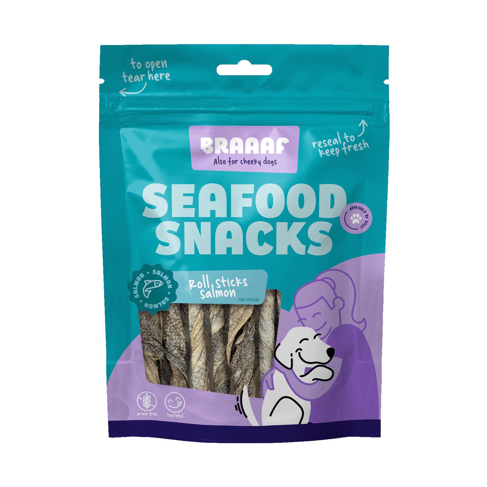 Braaaf Rollsticks - Hondensnack - 70 Gram - zalm Braaaf Rollsticks - Hondensnack - 70 Gram - zalm