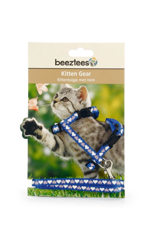 Beeztees Hearts - Kittentuigje - Blauw - 100 cm
