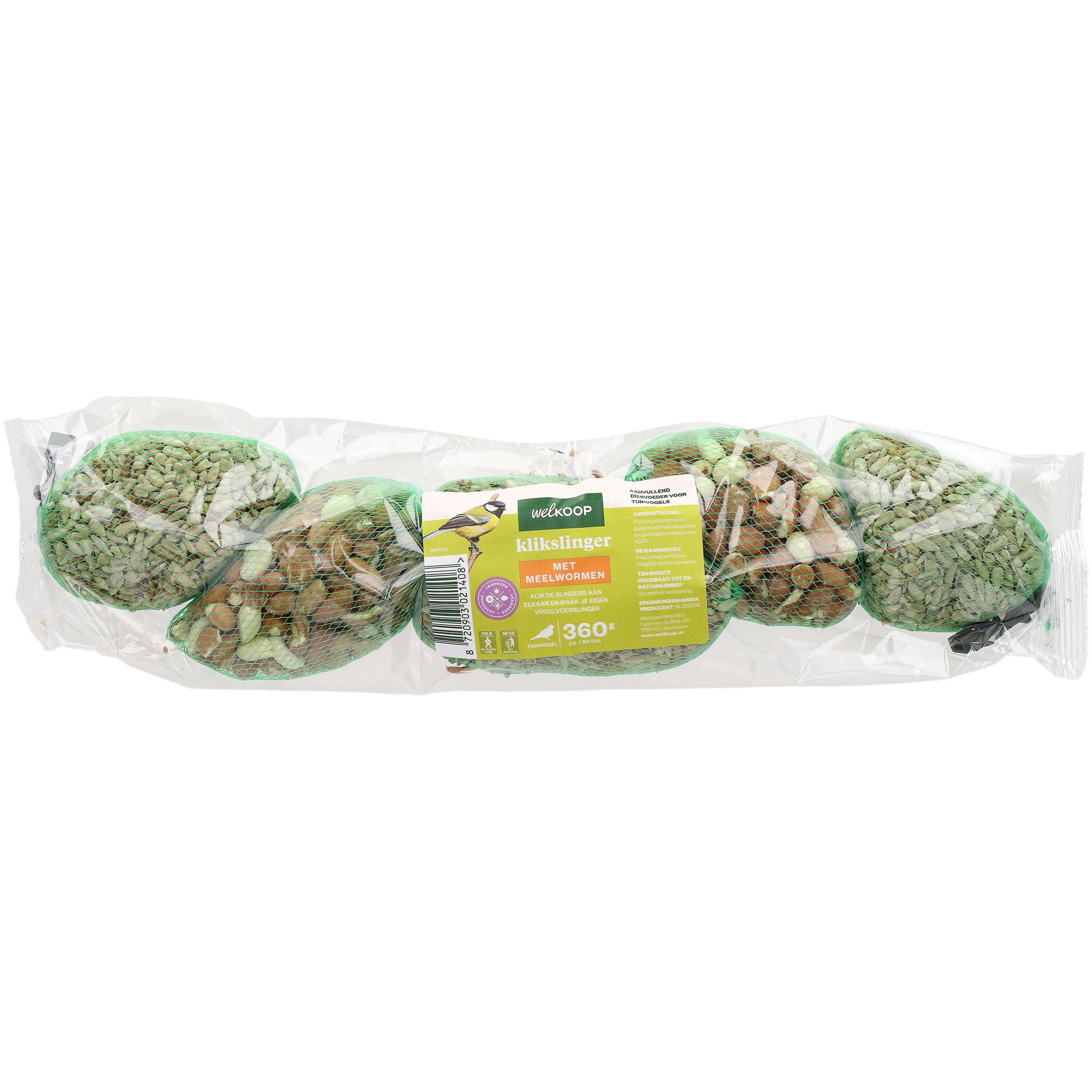 Welkoop - Klikslinger Meelwormen en Pinda's - Tuinvogelvoer Welkoop - Klikslinger Meelwormen en Pinda's - Tuinvogelvoer