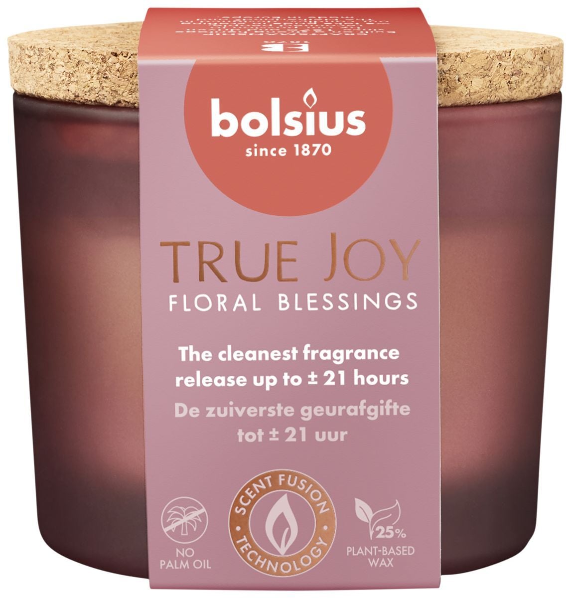 Bolsius True Joy - Geurglas - 7.6 cm - rood - Floral blessing Bolsius True Joy - Geurglas - 7.6 cm - rood - Floral blessing