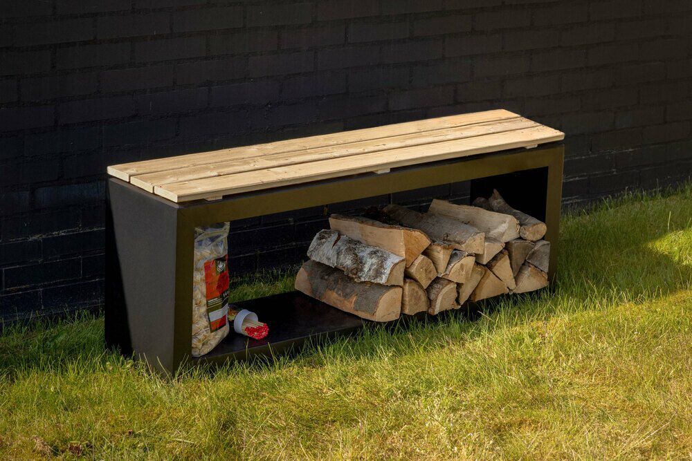 Fancy Flames - Houtopslag - Bank - Zwart