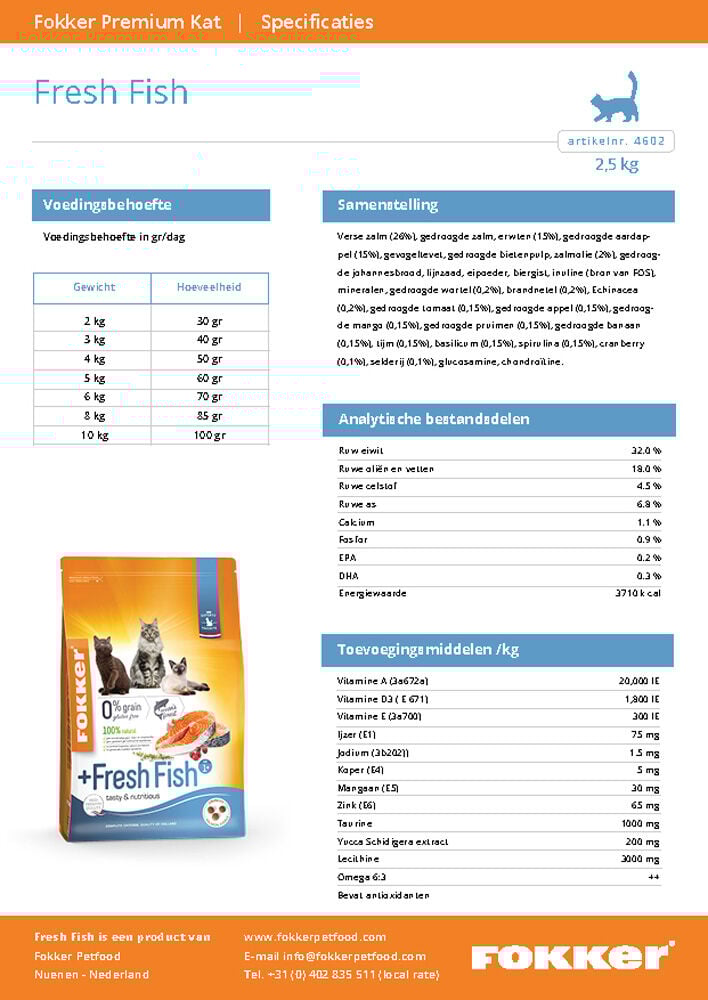 Fokker Fresh Fish - Kattenvoer - 7 Kilogram - zalm