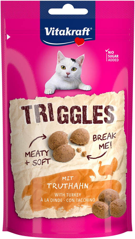 Vitakraft Triggles - Kattensnack - 40 Gram - kalkoen