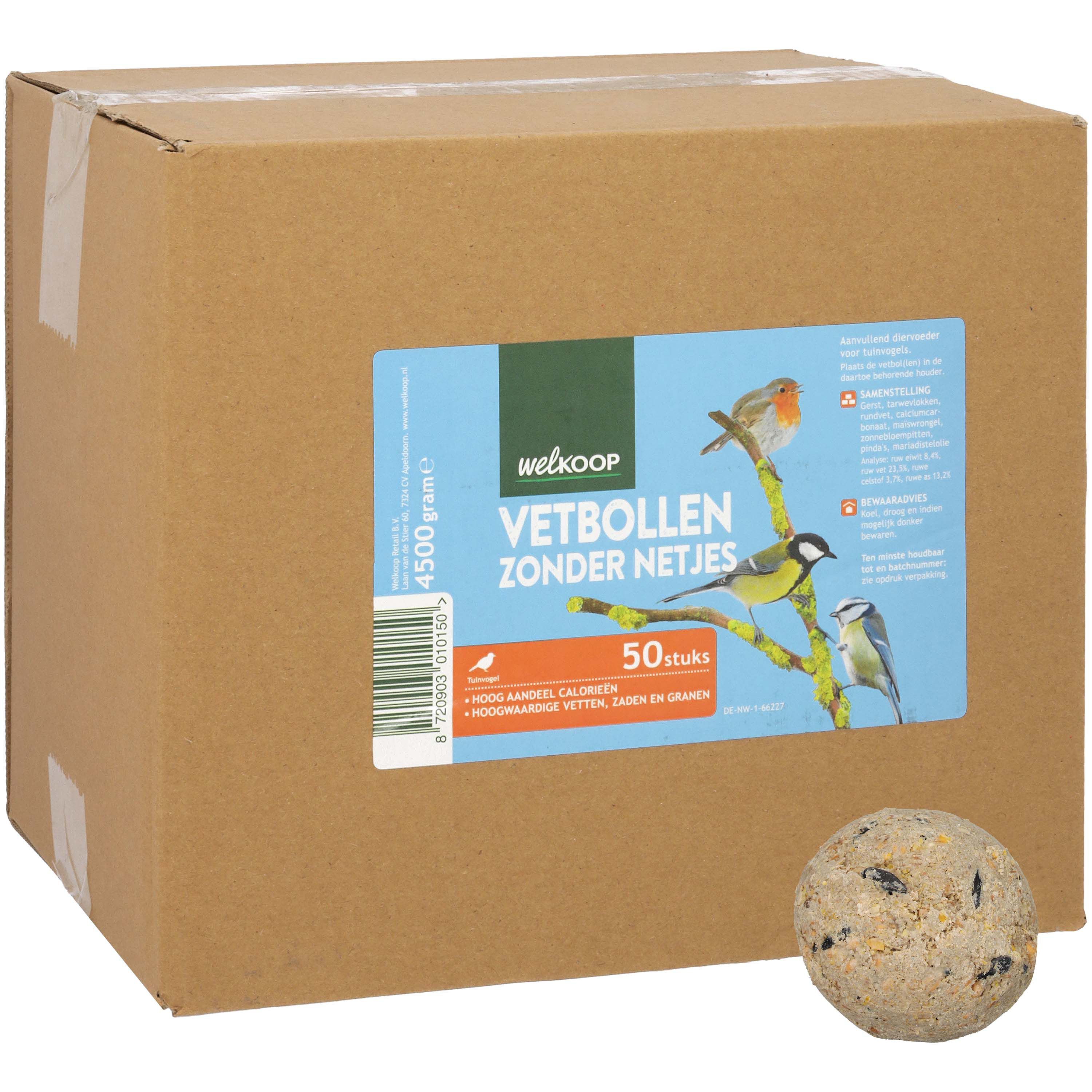 Welkoop Vetbollen zonder netje - Tuinvogelvoer - 50 Stuks - Original Welkoop Vetbollen zonder netje - Tuinvogelvoer - 50 Stuks - Original