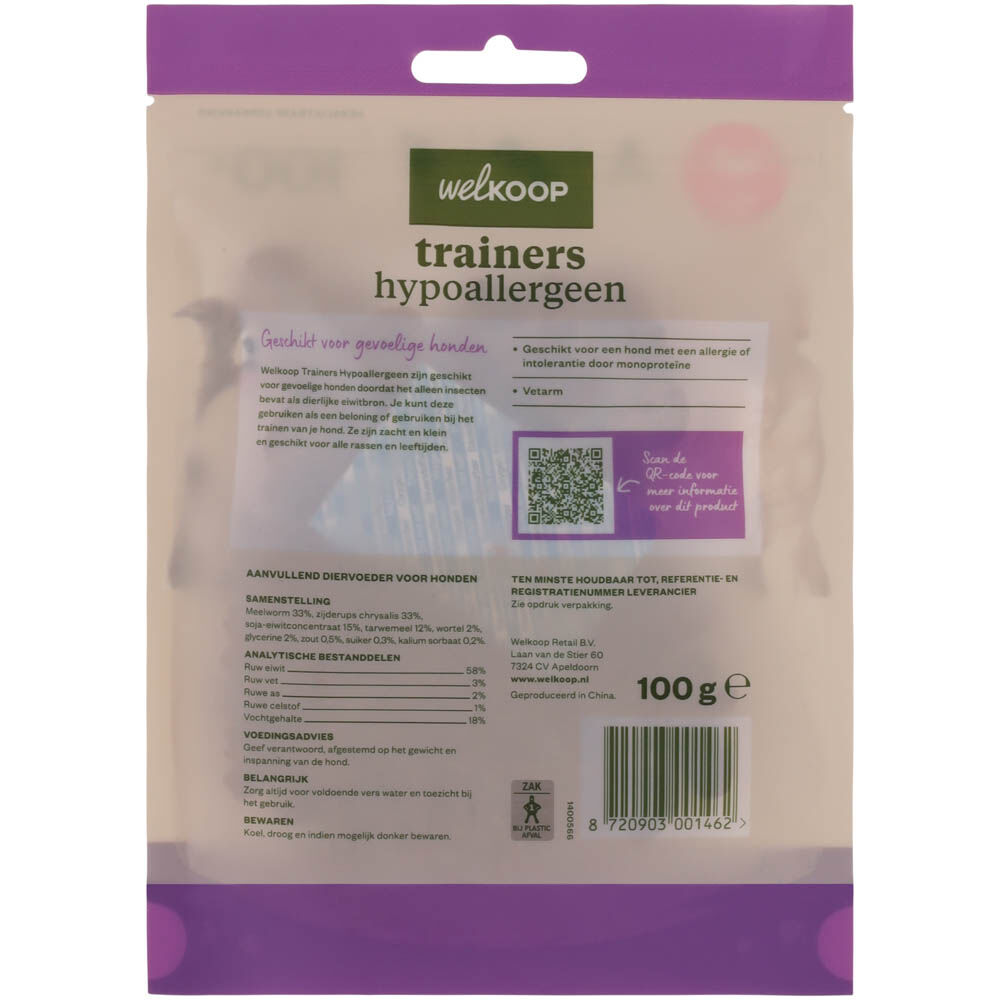 Welkoop Trainers Hypoallergeen - Hondensnack - 100 Gram - insecten