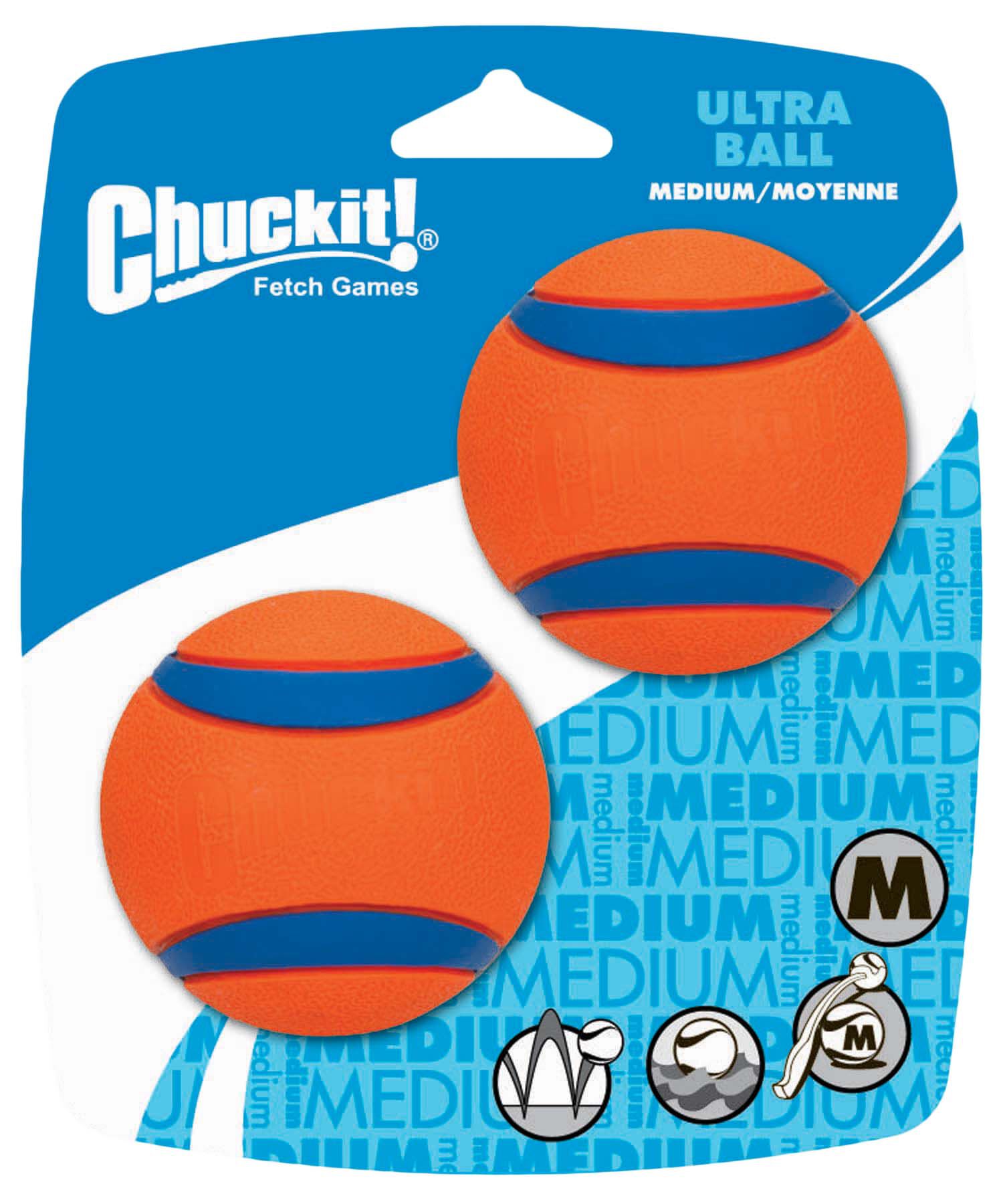 Chuckit Ultra Ball - Apporteren - Hondenspeelgoed - oranje/blauw - 16.5x15.2x6.5 cm - M