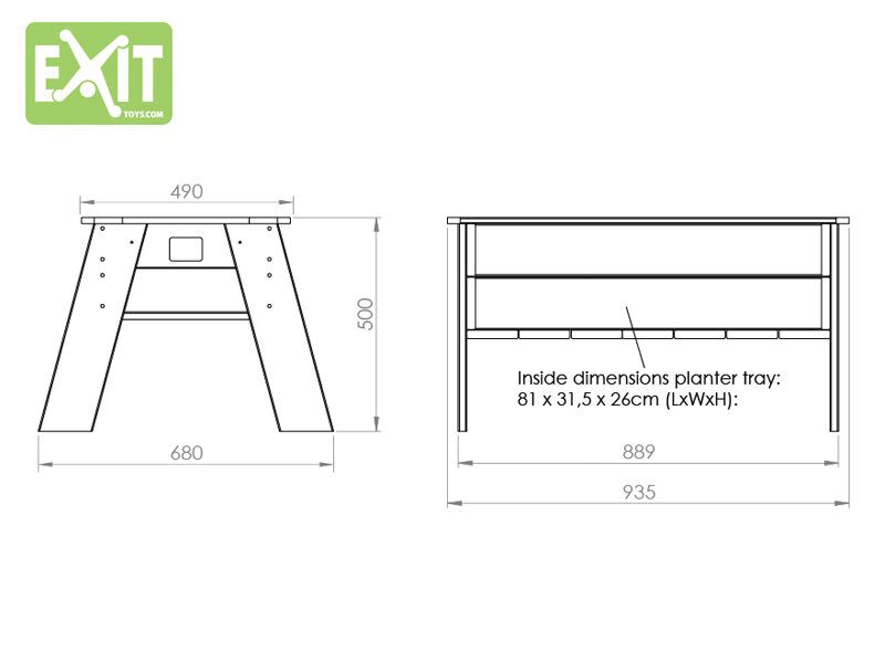 EXIT Aksent - Kweektafel - Bruin - L - Bruin - Hout - L