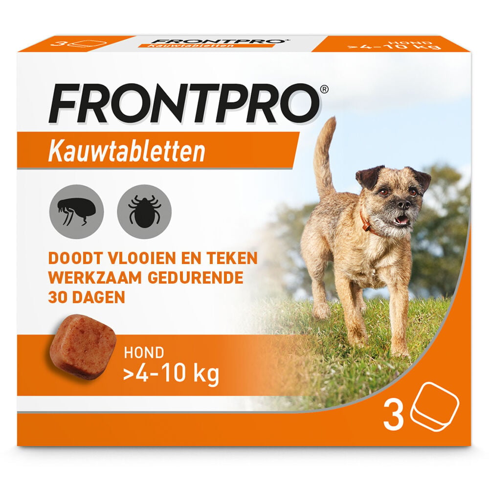 Frontpro Kauwtablet - Anti Vlooien en teken Hond - M - 3 Stuks - M Frontpro Kauwtablet - Anti Vlooien en teken Hond - M - 3 Stuks - M