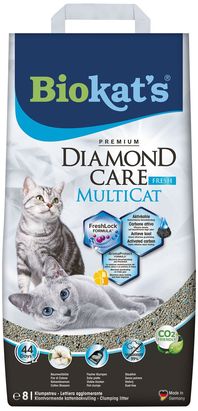 Biokat's Diamond Care MultiCat - Kattenbakvulling - Fijn - 8 Liter