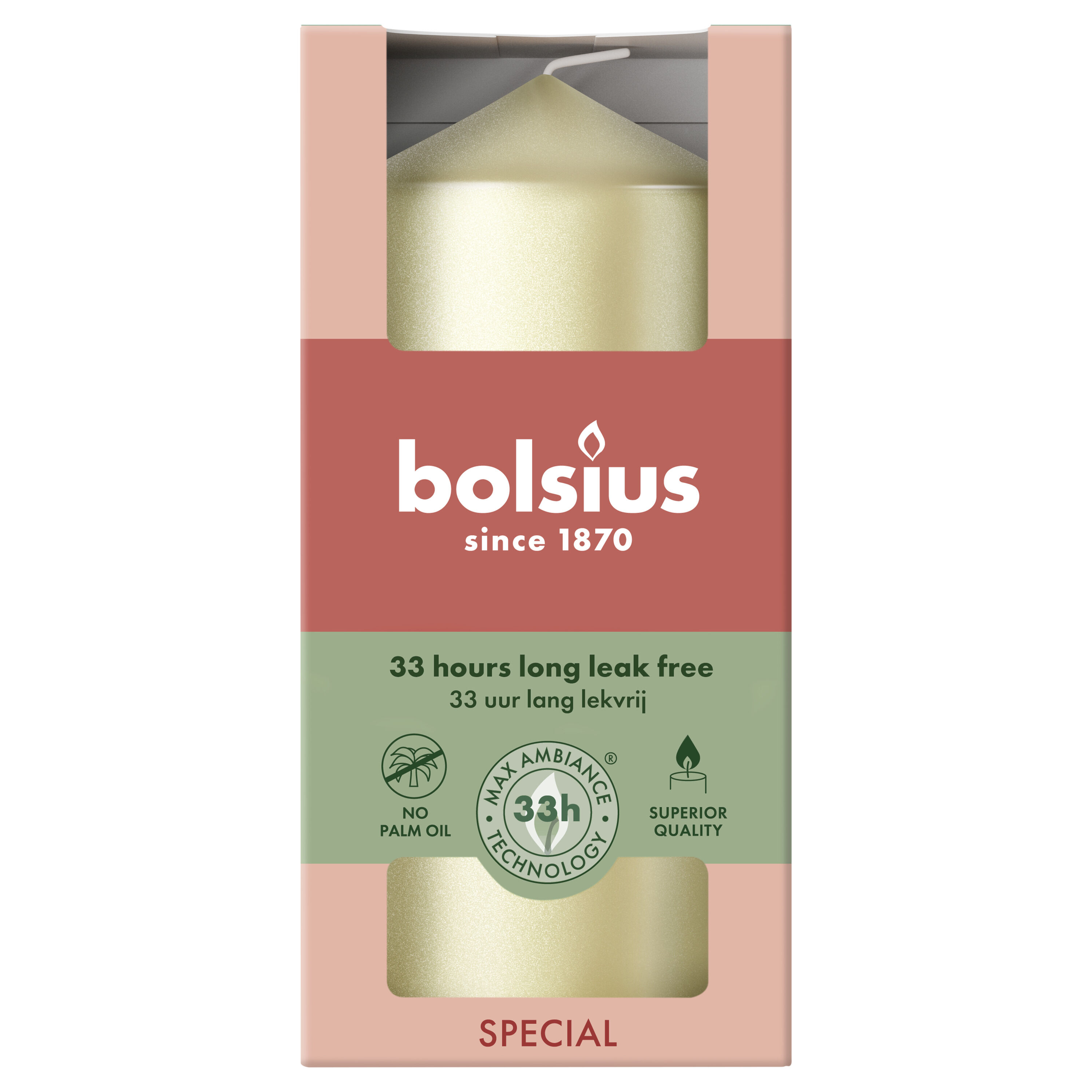 Bolsius - Stompkaars - 12.3 cm - White - Zonder toegevoegde geur