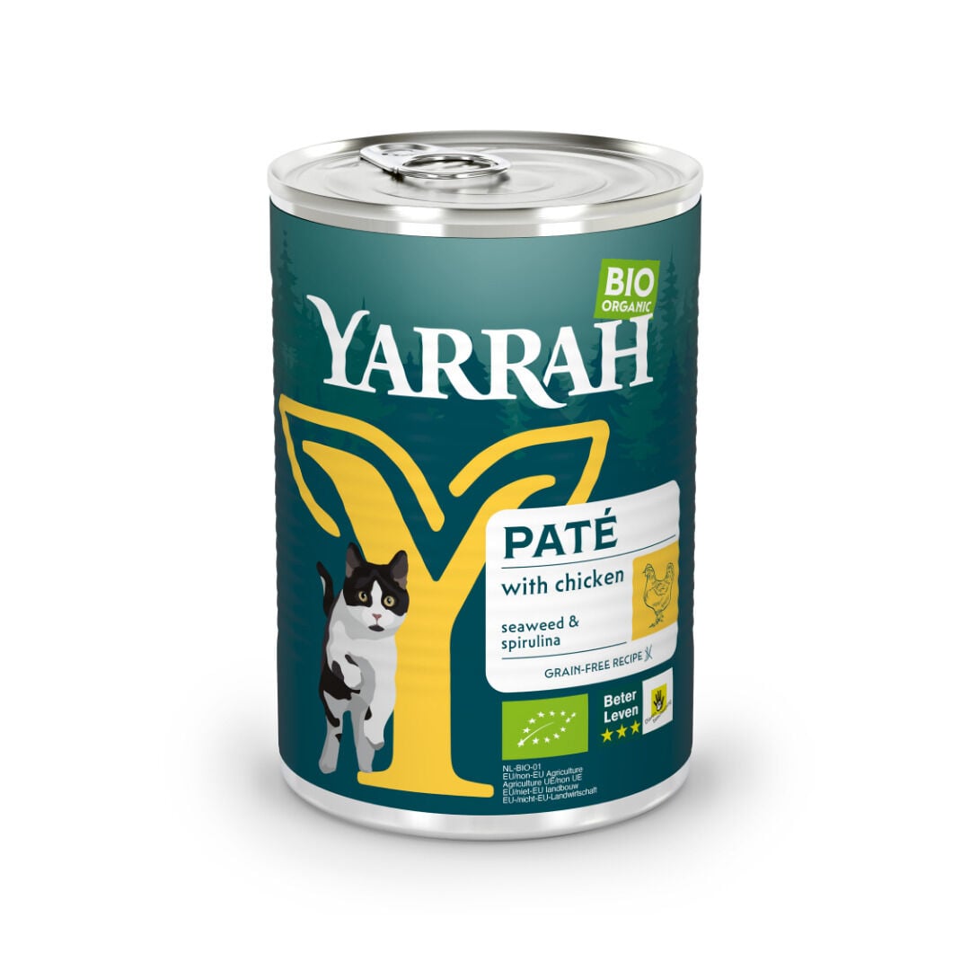 Yarrah Bio Organic Pate - Kattenvoer - 400 Gram - kip, kip