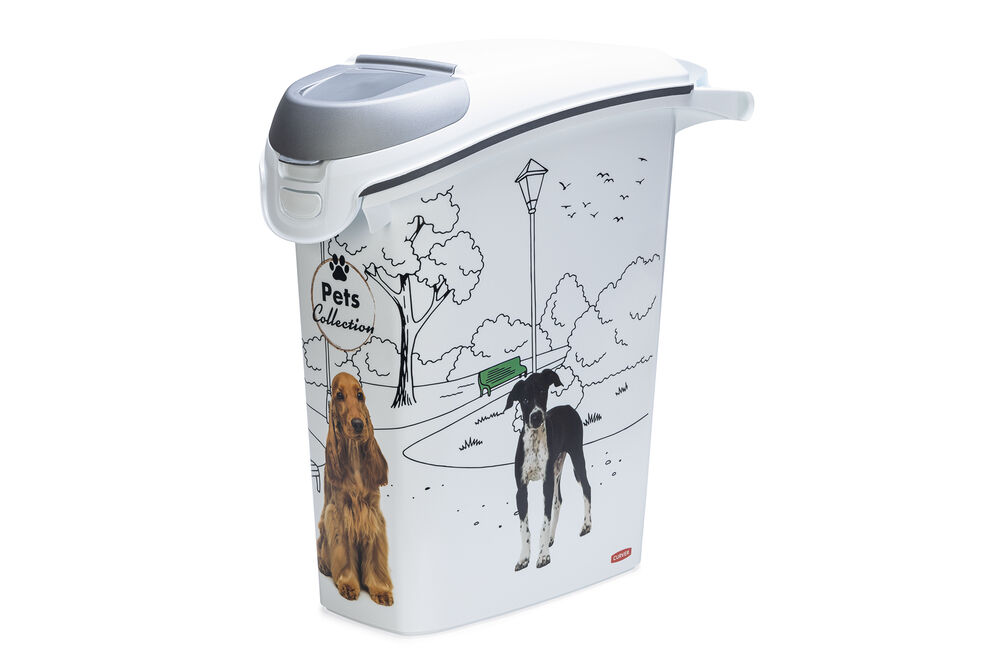 Curver Hond - Voercontainer - 23 Liter - Wit Grijs