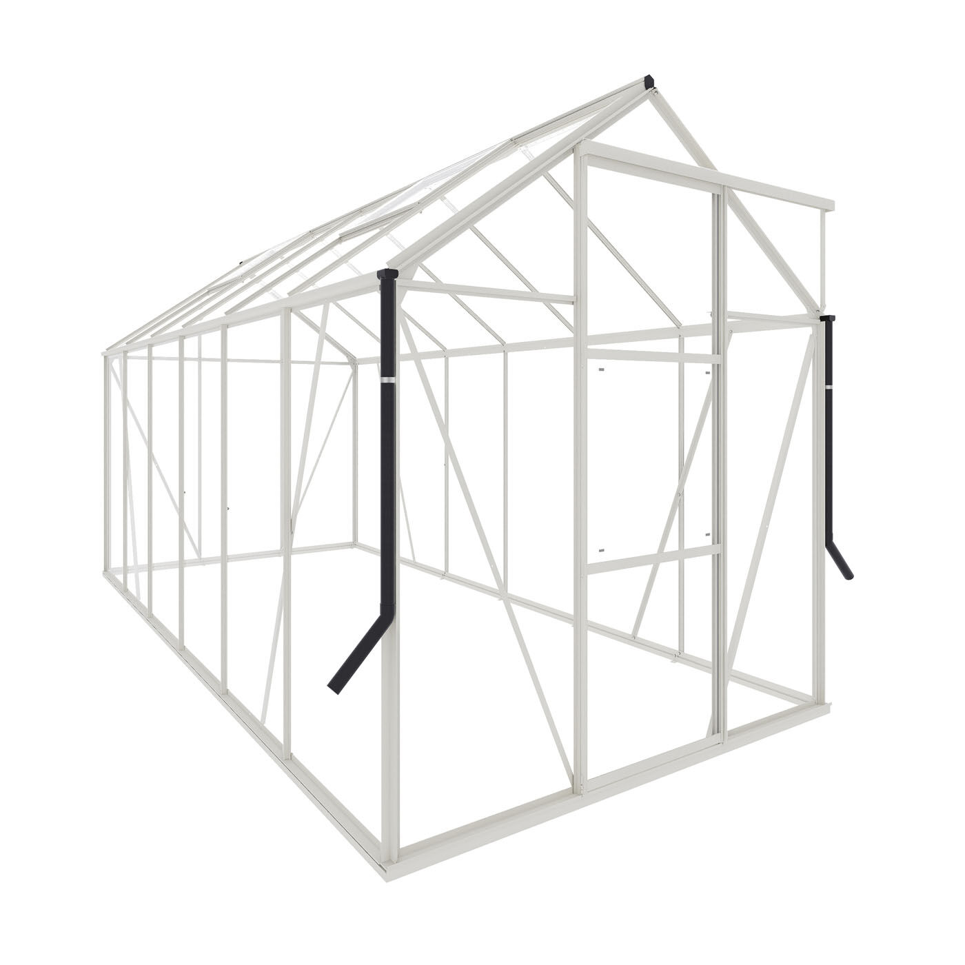 Royal Well Kate IV Full Options - Tuinkas - Wit - 217x192x375 cm - Veiligheidsglas