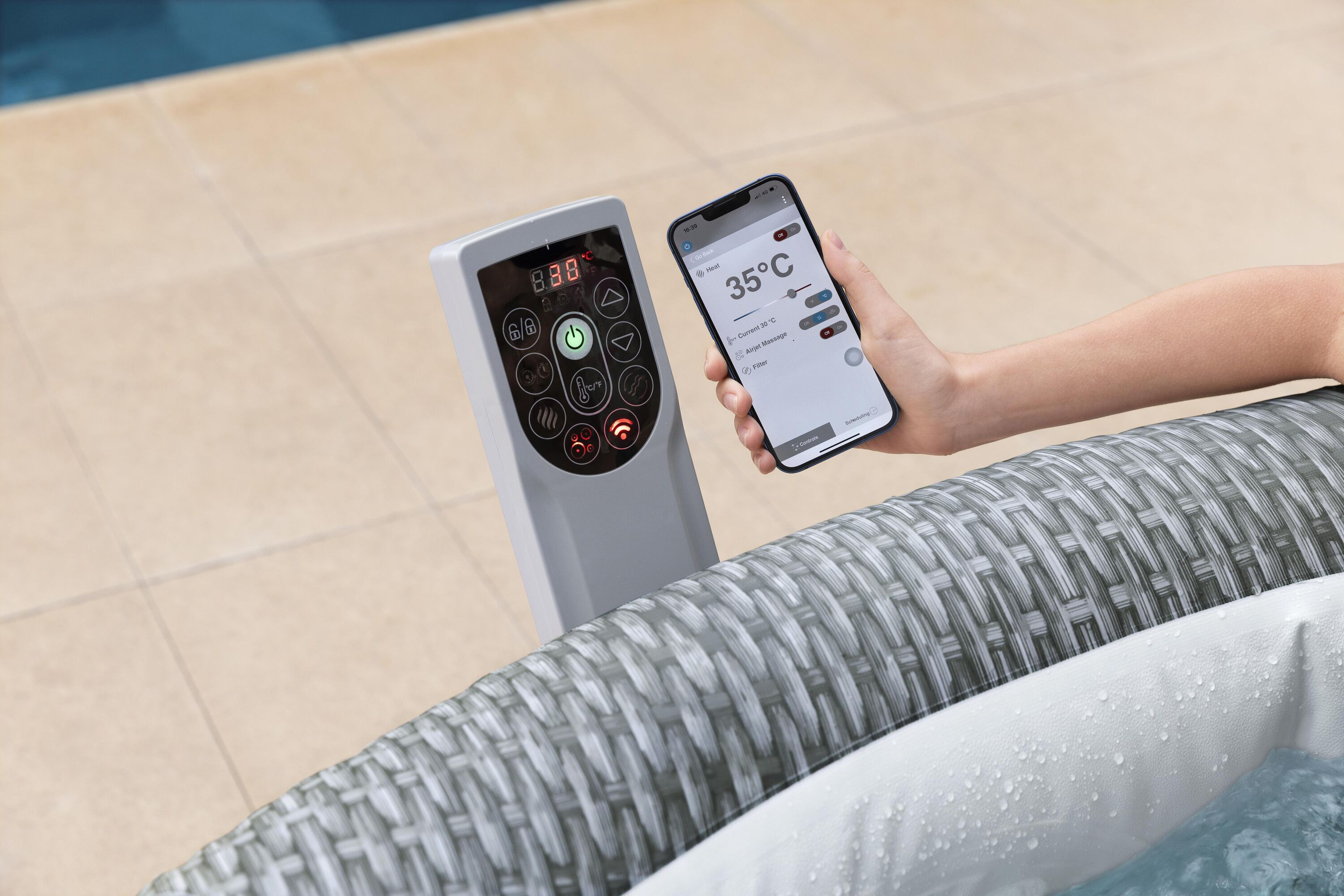 Bestway Lay-Z Spa - Bali Smart Airjet 6 Spa - Grijs - 64.5x78x48 cm - 196 cm