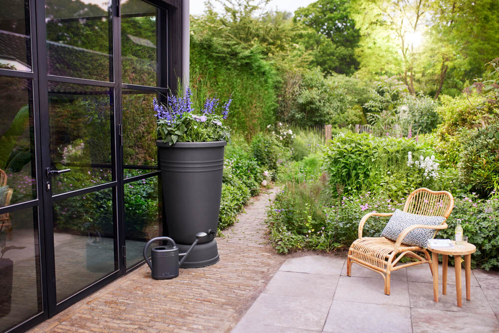 Elho Green Plus 200L - Regenton - 200 Liter - Zwart