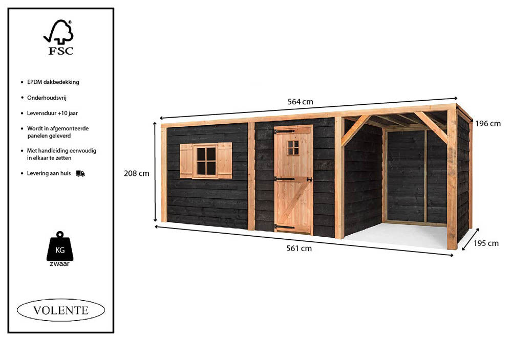 Volente Jan - Tuinberging - 208x196x564 cm