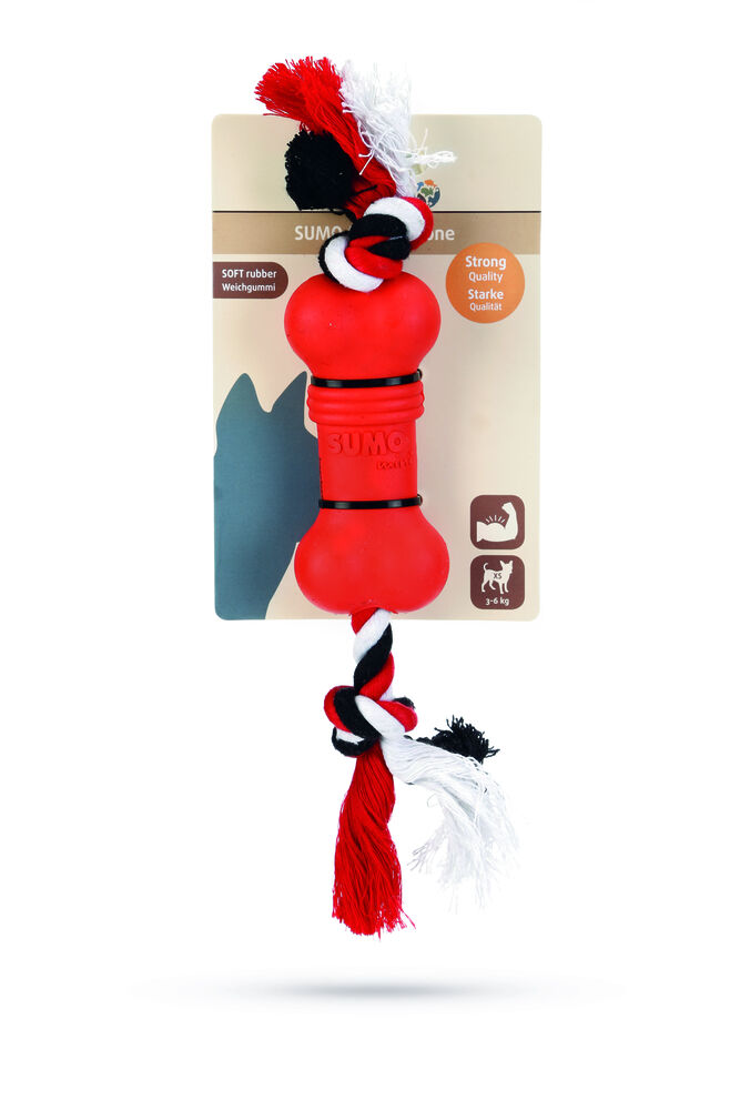 Beeztees Sumo Mini Fit Bone - Apporteren - Hondenspeelgoed - rood - 25x10.8x4.5 cm