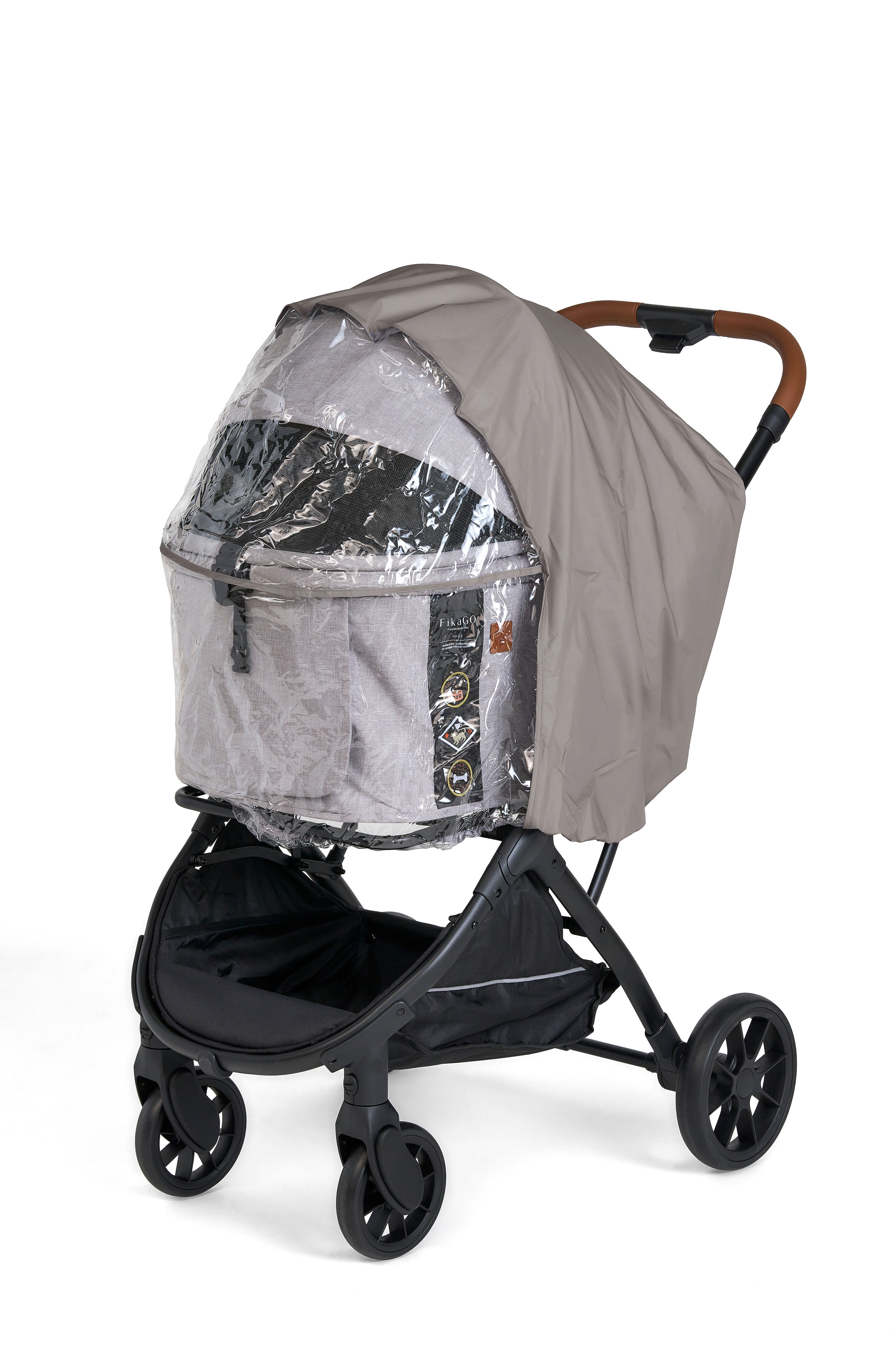 Fikago - Hondenbuggy  Regenhoes - Grijs - 1x84x54 cm