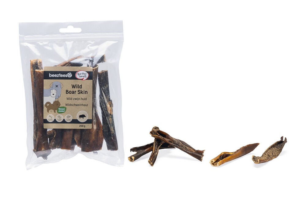Beeztees Wildzwijnhuid - Hondensnack - 200 Gram - Wild zwijn
