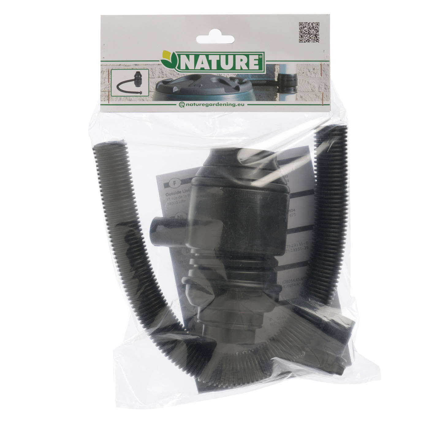 Nature - Regenton aansluitset 50/80mm - Zwart