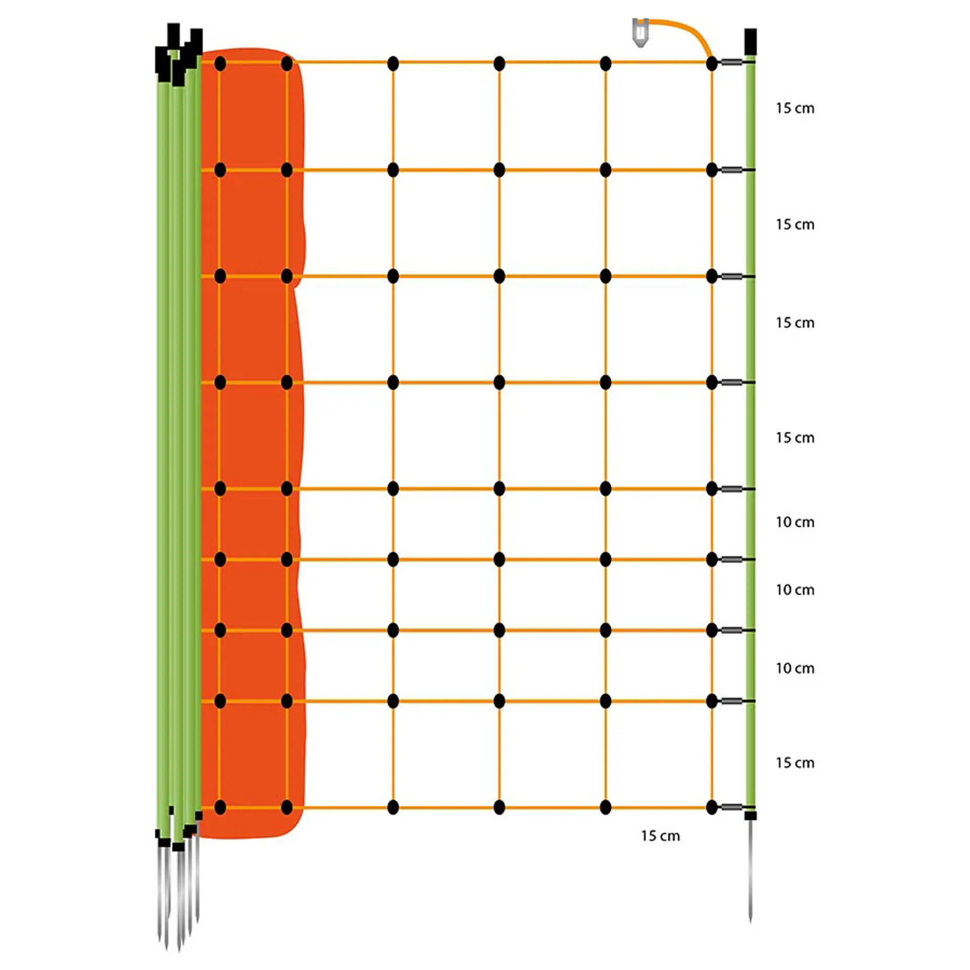 Gallagher Geitennet Enkele pen - Afrasteringsnetten - 16 cm - 127 cm - 5000 cm