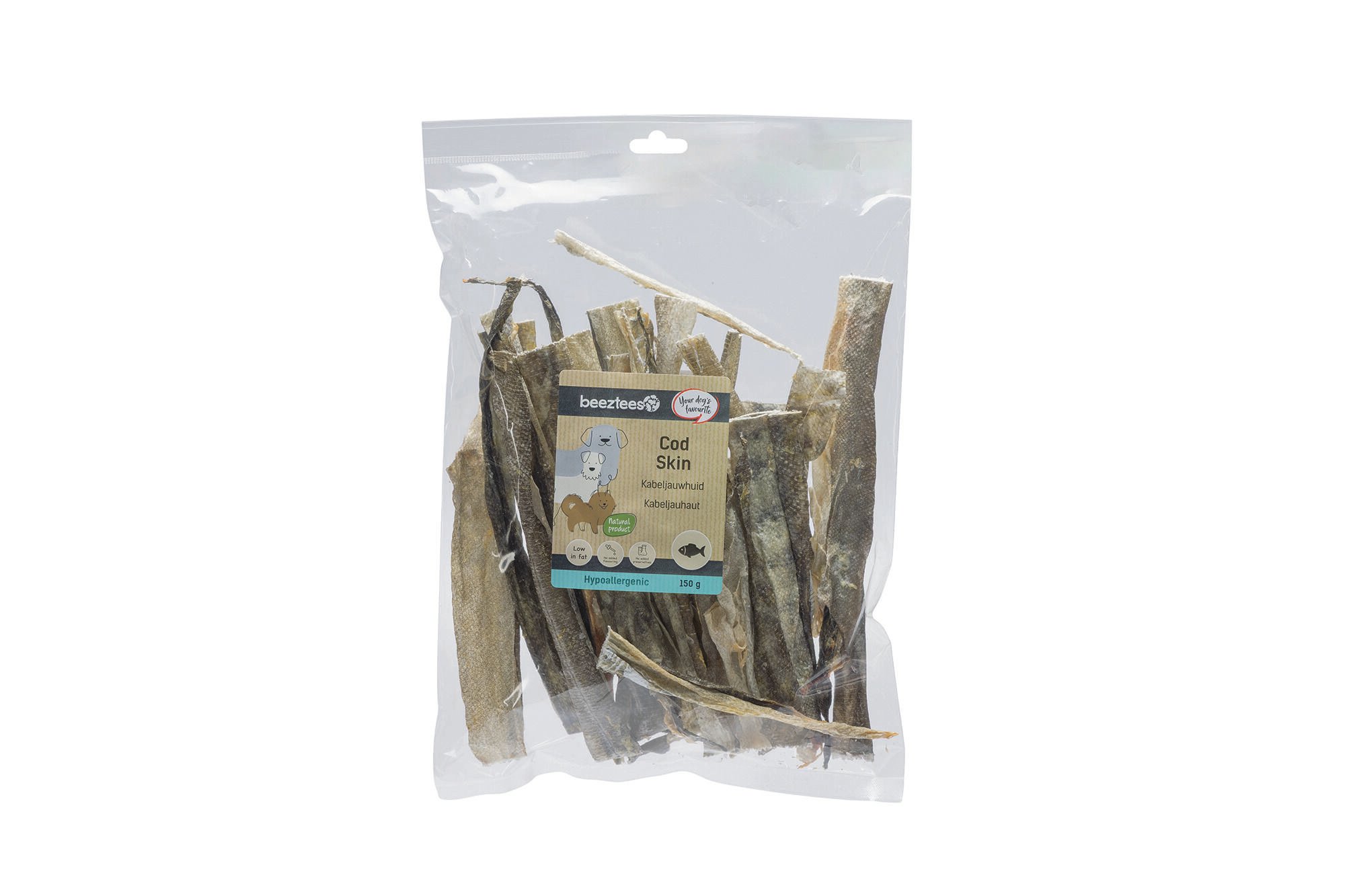 Beeztees Kabeljauwhuid - Hondensnack - 150 Gram - kabeljauw Beeztees Kabeljauwhuid - Hondensnack - 150 Gram - kabeljauw