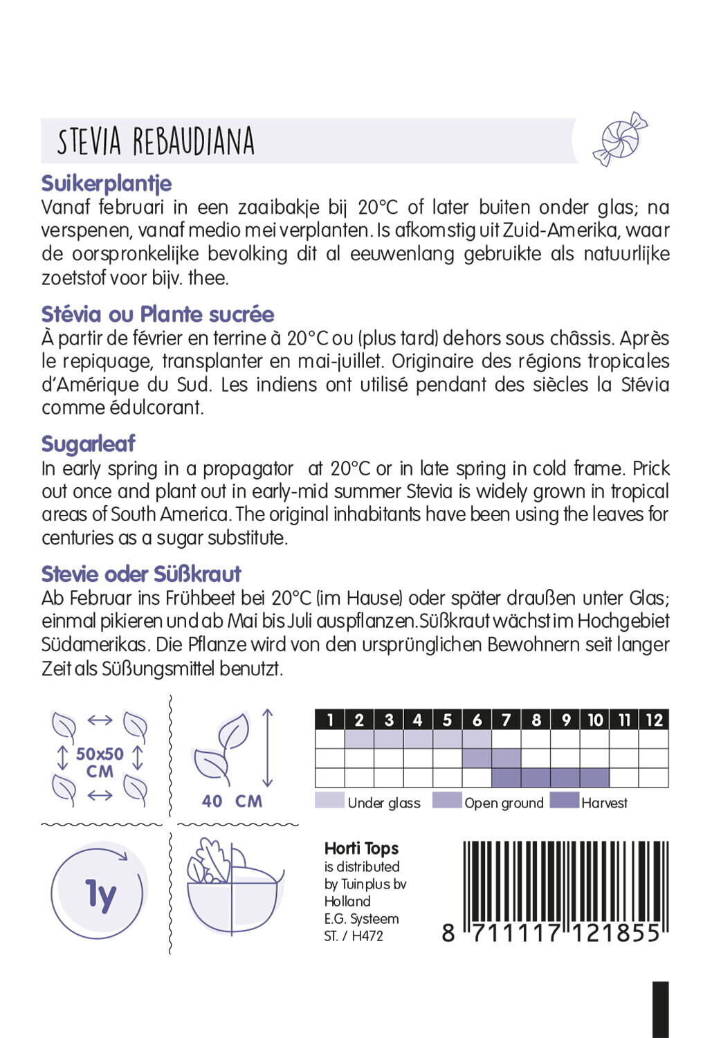 Hortitops Stevia stevia rebaudiana Suikerplantje - Kruidenzaden