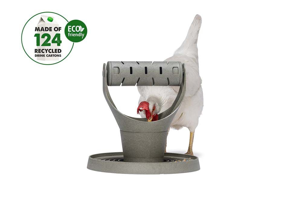 Beeztees Snacktoren - Kippenvoerbak - Grijs Groen - 32.5x30x30 cm