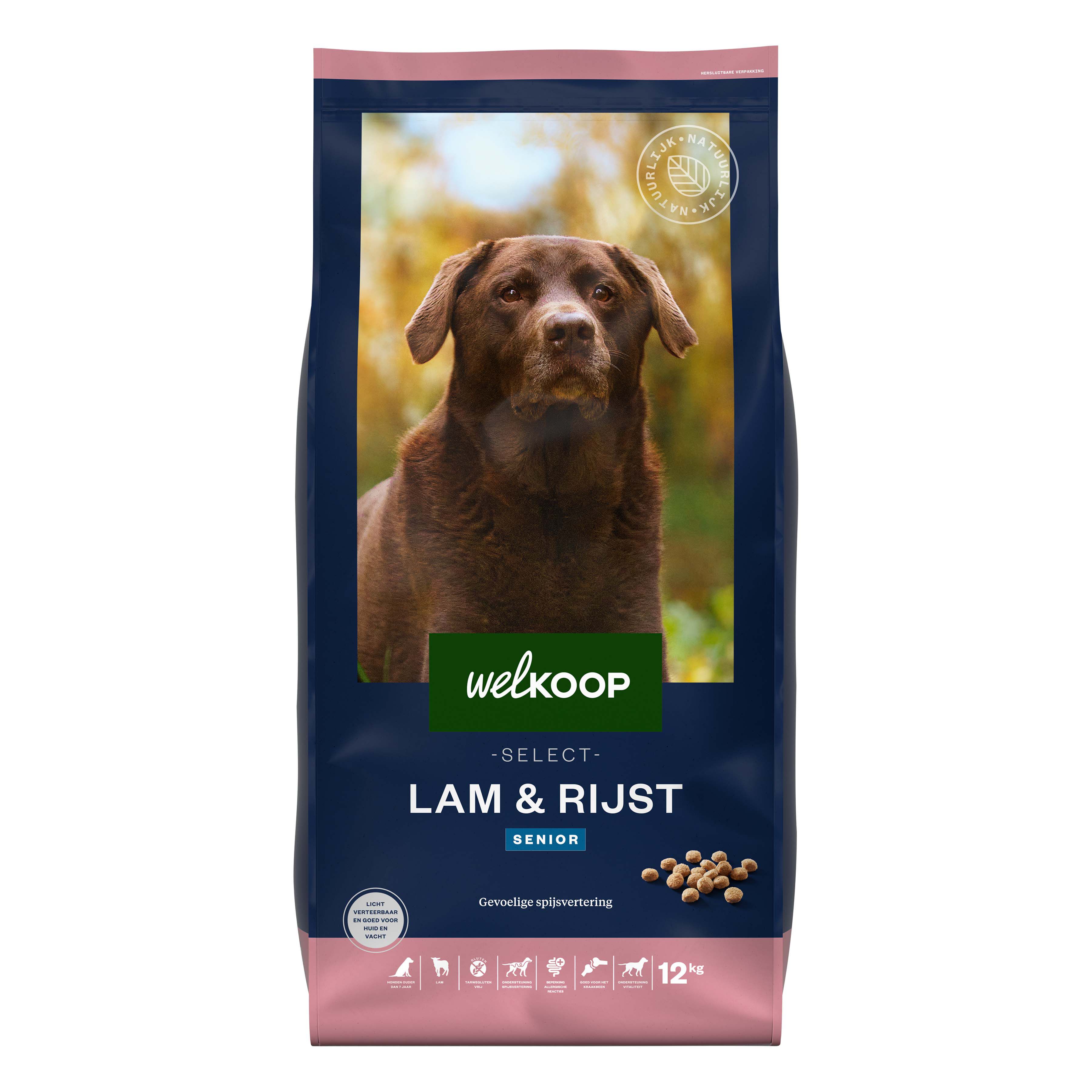 Welkoop Select Senior Krokante brokken - Hondenvoer - 12 Kilogram - Lam & rijst Welkoop Select Senior Krokante brokken - Hondenvoer - 12 Kilogram - Lam & rijst