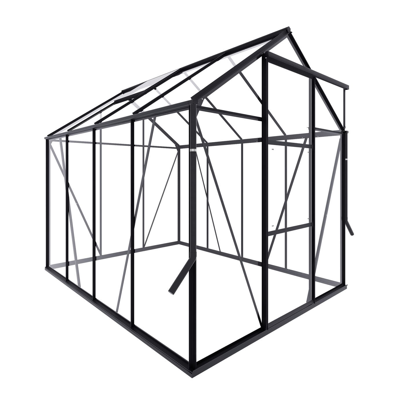 Royal Well Kate II Full Options - Tuinkas - Zwart - 217x192x253 cm - Veiligheidsglas