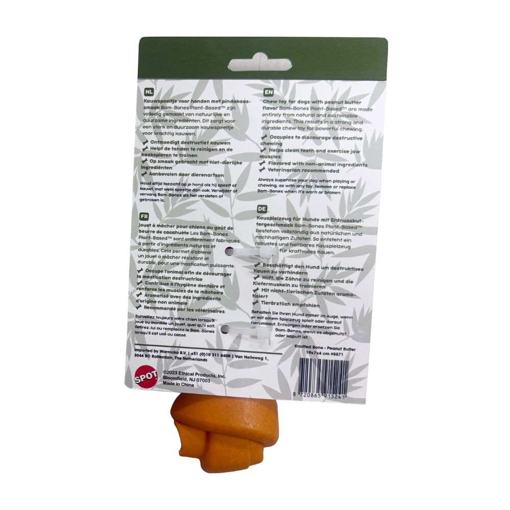 Spot Bam Bones - Plantaardig Bot - Kauwspeelgoed Hond - 19x7x4 cm