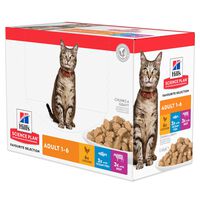Hill's Science Plan Adult - Multipack - Kattenvoer - 12x85 gram - 1020 Gram - rund, vis, kip