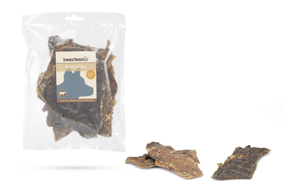 Beeztees Beef Jerkies- Hondensnack - 200 Gram - Rund Beeztees Beef Jerkies- Hondensnack - 200 Gram - Rund