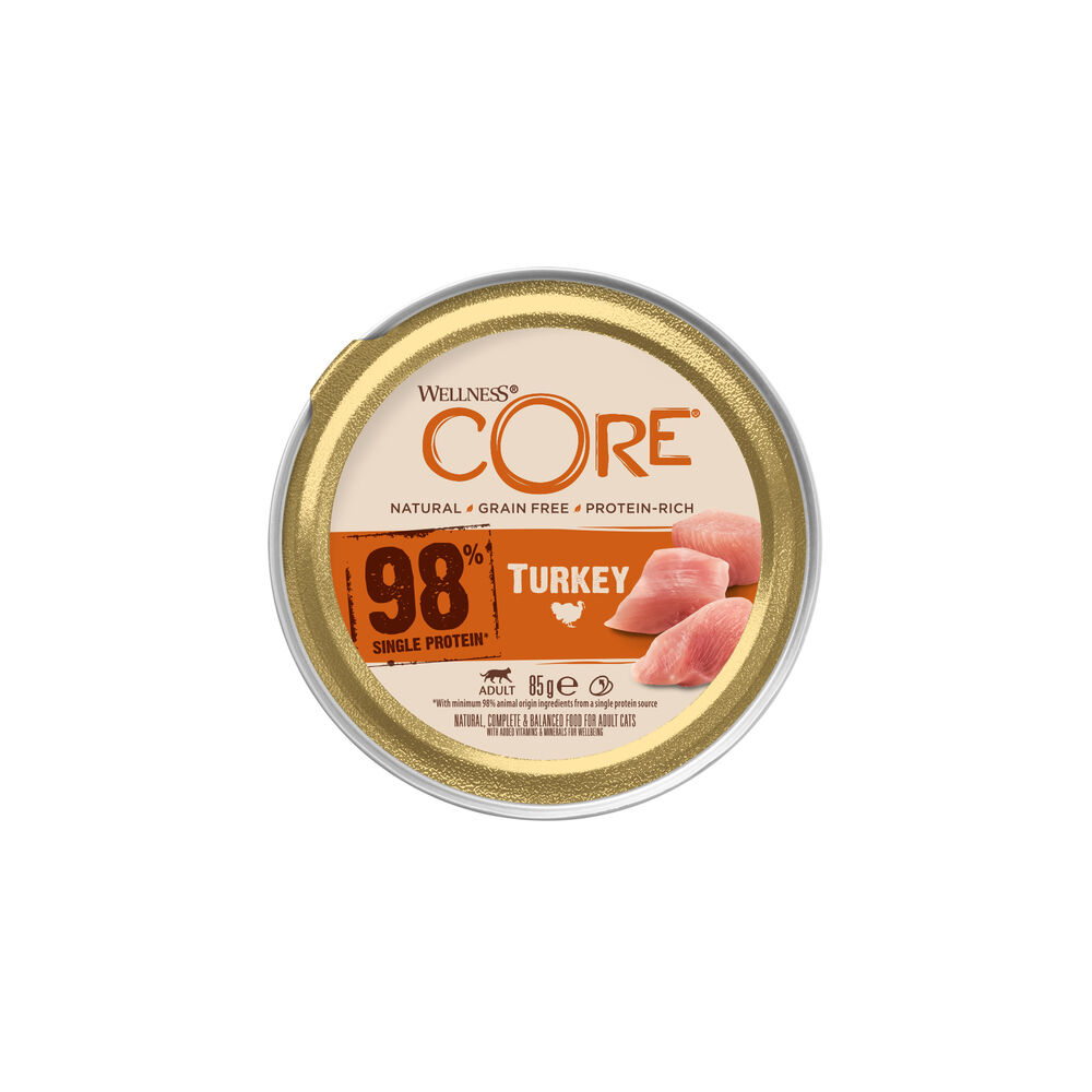 Wellness Core 98% Single Protein - Kattenvoer - 85 Gram - kalkoen