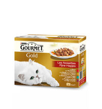 Gourmet Gold - Kattenvoer - 12x85 gram - 1020 Gram - kalkoen, zalm, rund