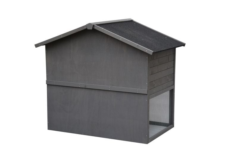 Konijnenhok Dallas - White wash/Grijs - 112.5x13086 cm