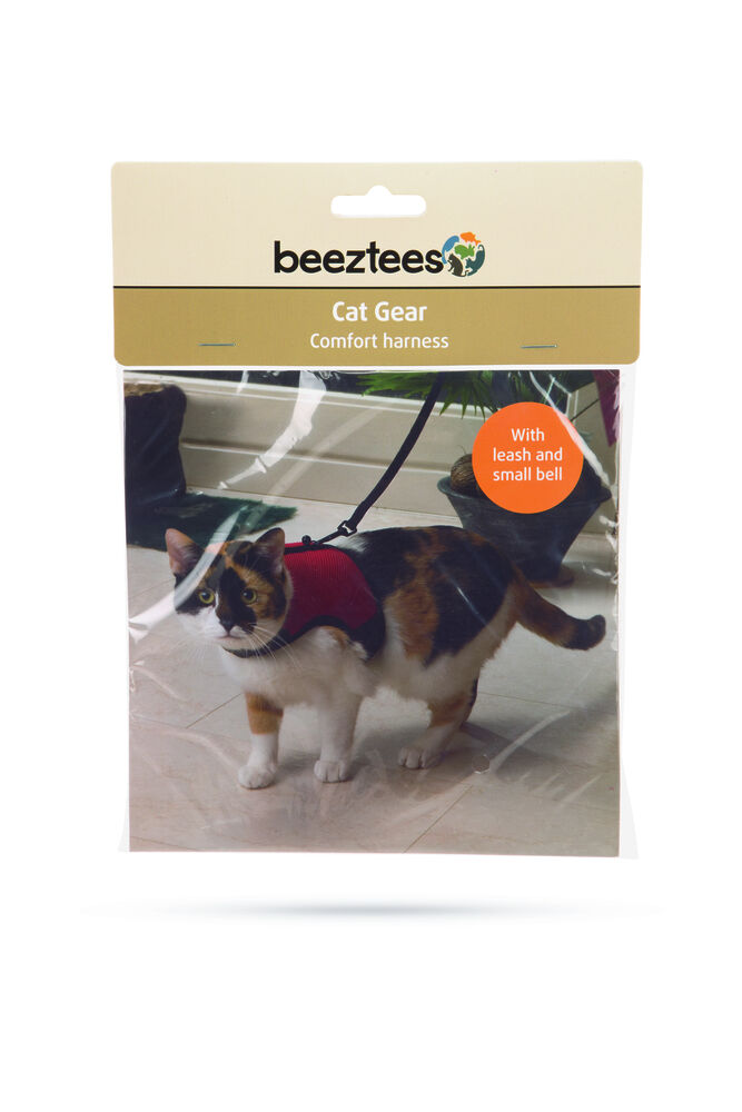 Beeztees Loopharnas Comfort - Kattentuigje - Rood