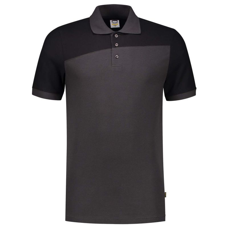 Tricorp Bicolor Naden  - Poloshirt - Donkergrijs Zwart - 4XL