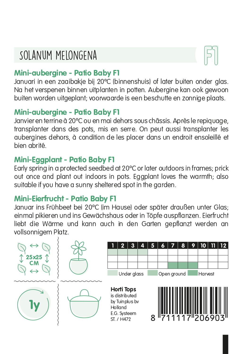 Hortitops Aubergine Solanum Melongena - Groentezaden