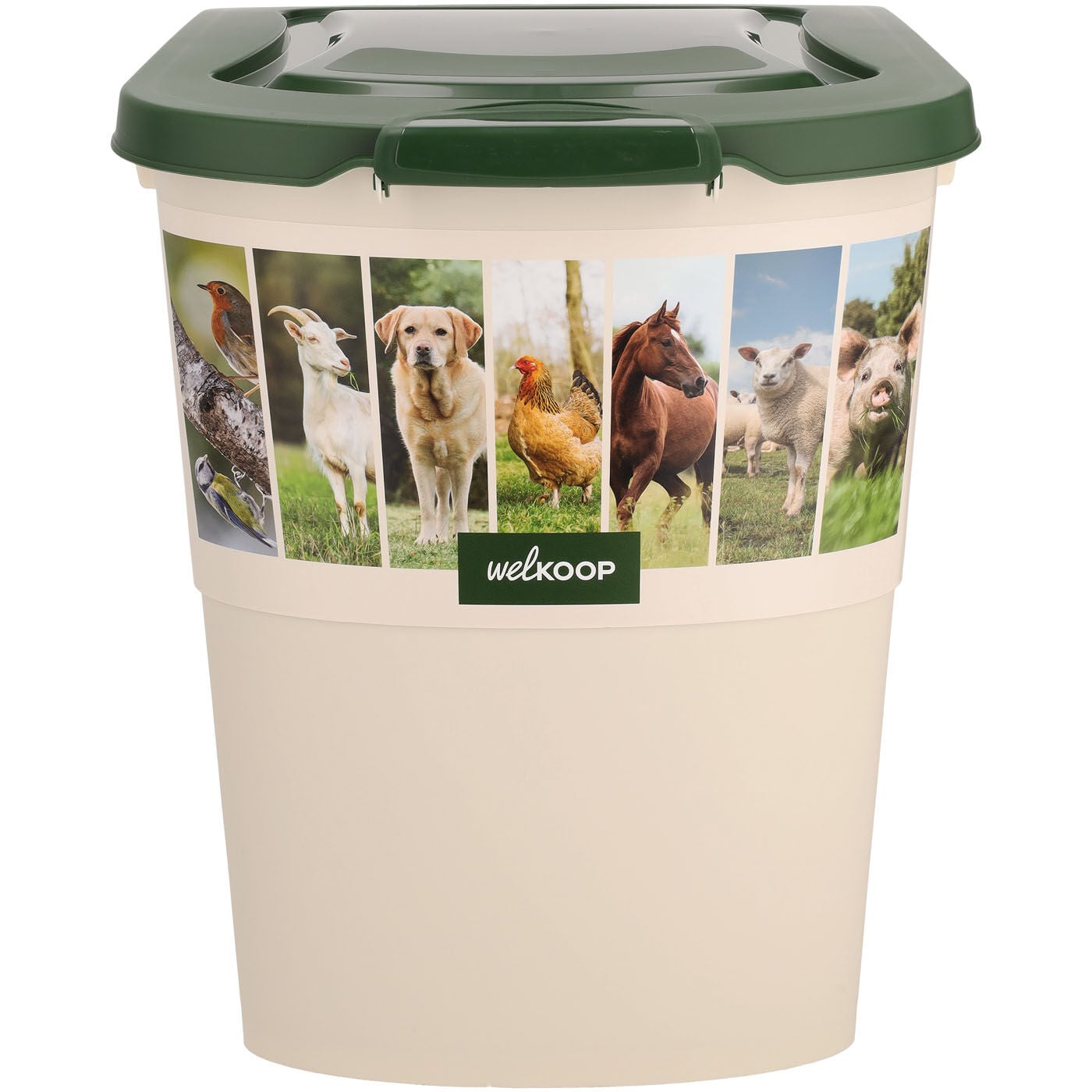 Welkoop - Voerton - 38 Liter - Wit Groen Welkoop - Voerton - 38 Liter - Wit Groen