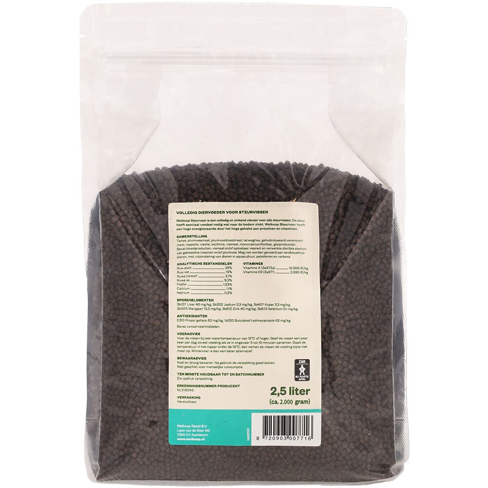 Welkoop Steurvoer - Vijvervissenvoer - 2.5 Liter
