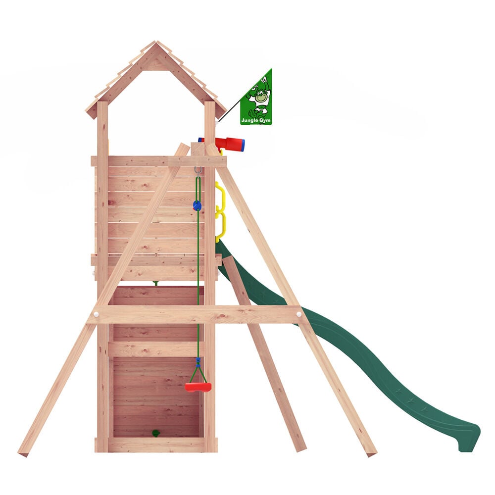 Jungle Gym Namsos Grenen - Speeltoestel - Donker groen - Grenenhout