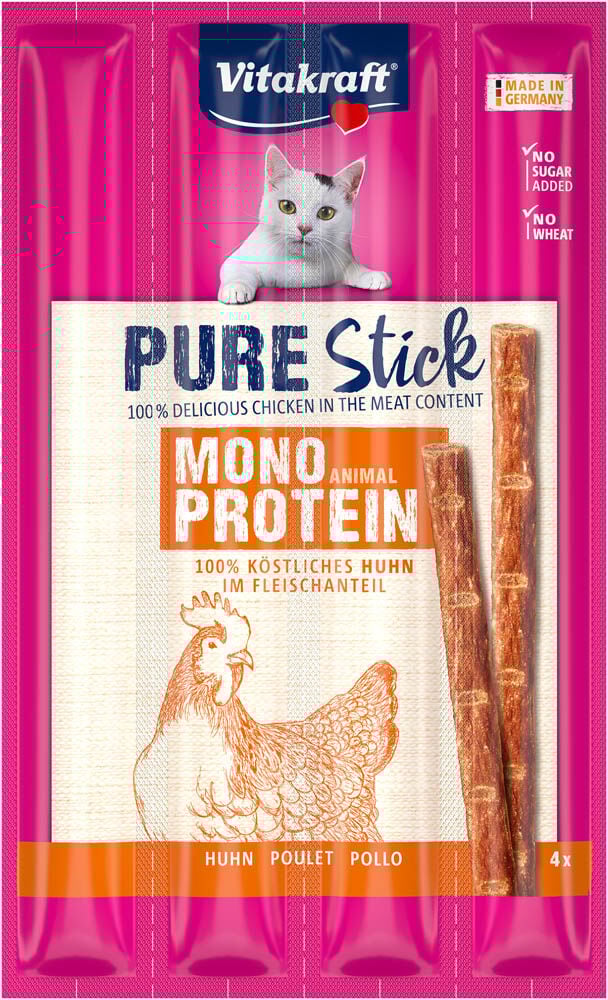 Vitakraft Pure Sticks - Kattensnack - 4 Stuks - kip Vitakraft Pure Sticks - Kattensnack - 4 Stuks - kip