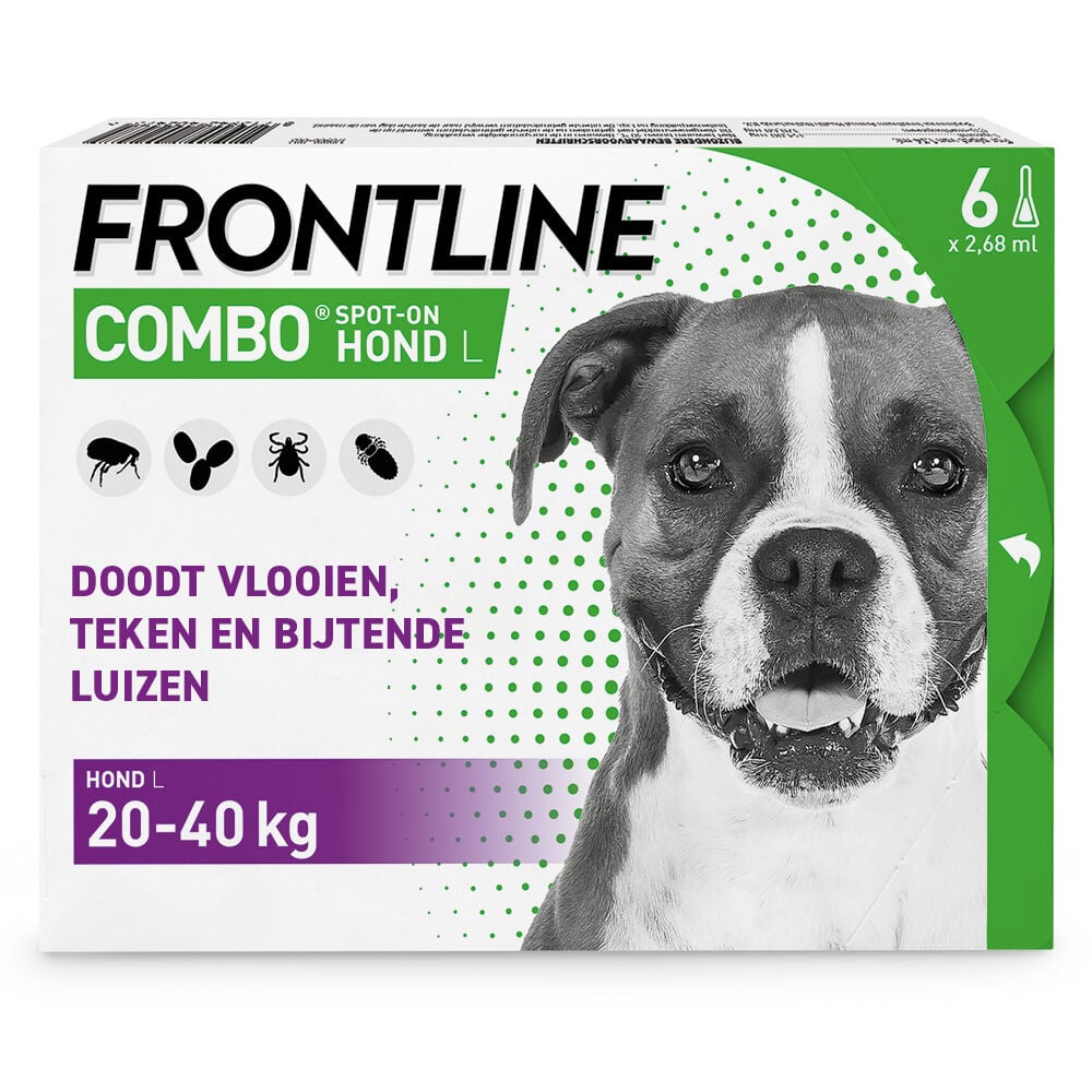 Frontline Combo Spot On - Pipet - Anti vlooien en Teken Hond - 6 pipetten - 6 Stuks - L Frontline Combo Spot On - Pipet - Anti vlooien en Teken Hond - 6 pipetten - 6 Stuks - L
