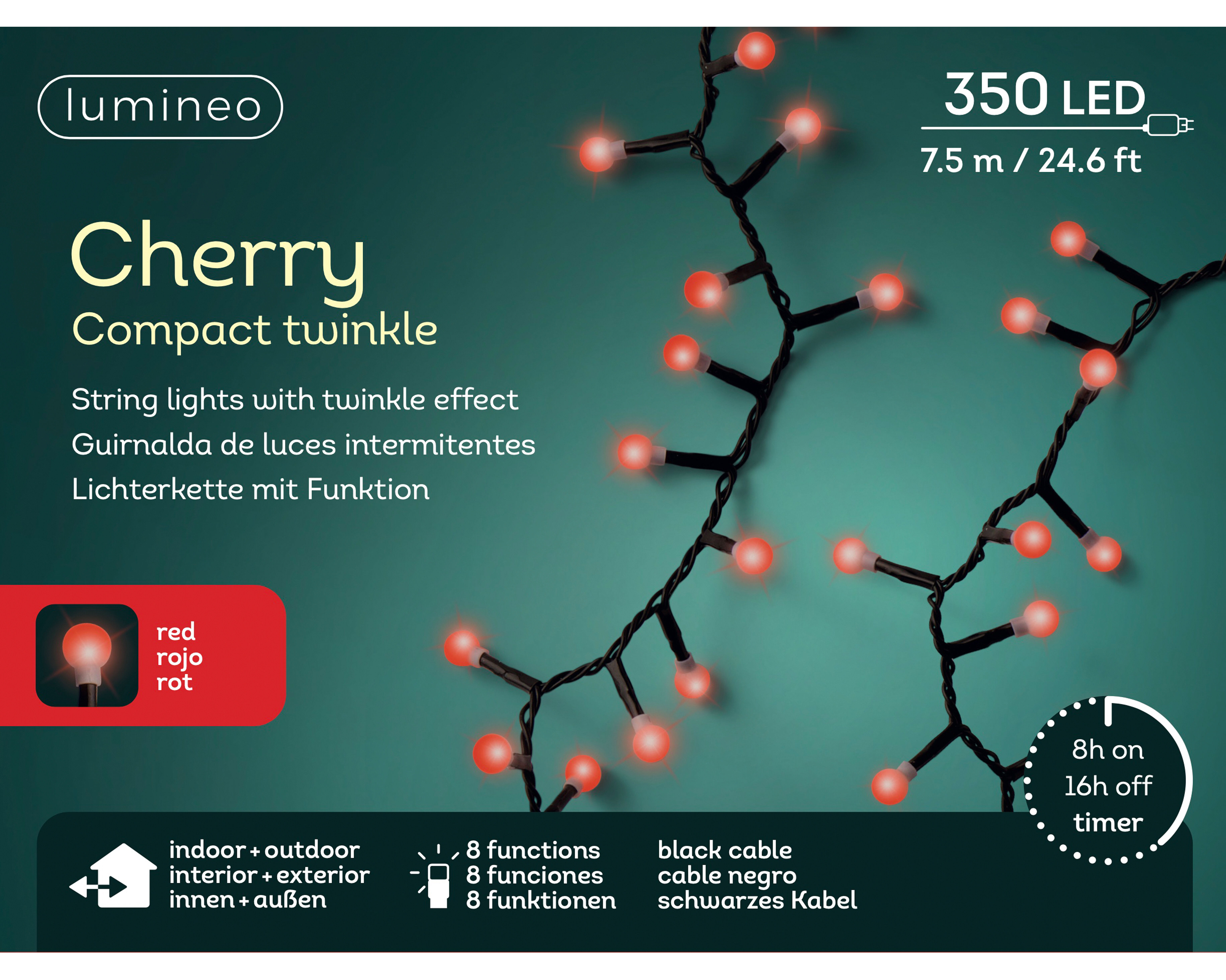 Lumineo Cherry Compact Twinkle - Kerstboomverlichting Lumineo Cherry Compact Twinkle - Kerstboomverlichting