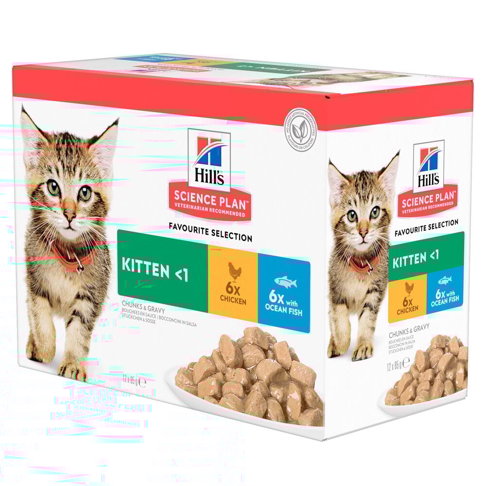 Hill's Science Plan Kitten - Kattenvoer - 12x85 gram - 85 Gram - vis, kip