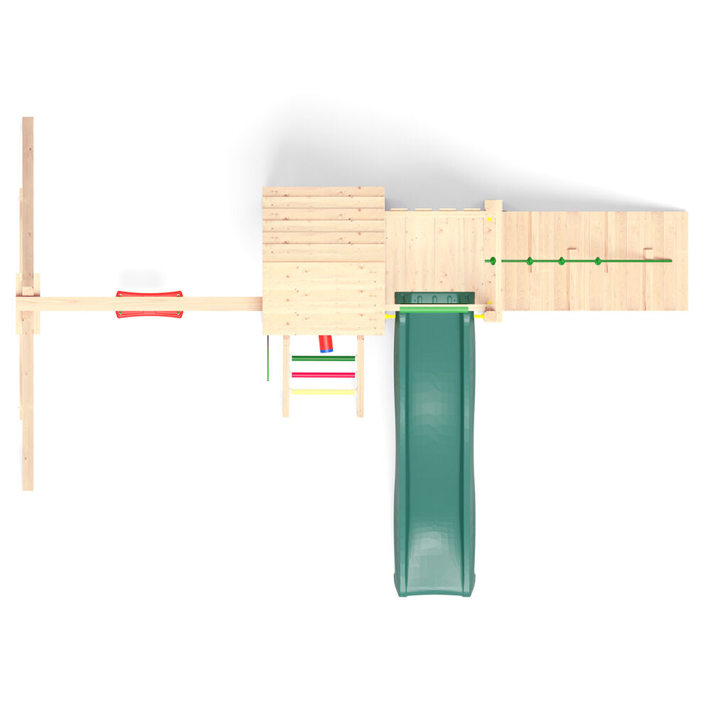 Jungle Gym Namsos Grenen - Speeltoestel - Donker groen - Grenenhout