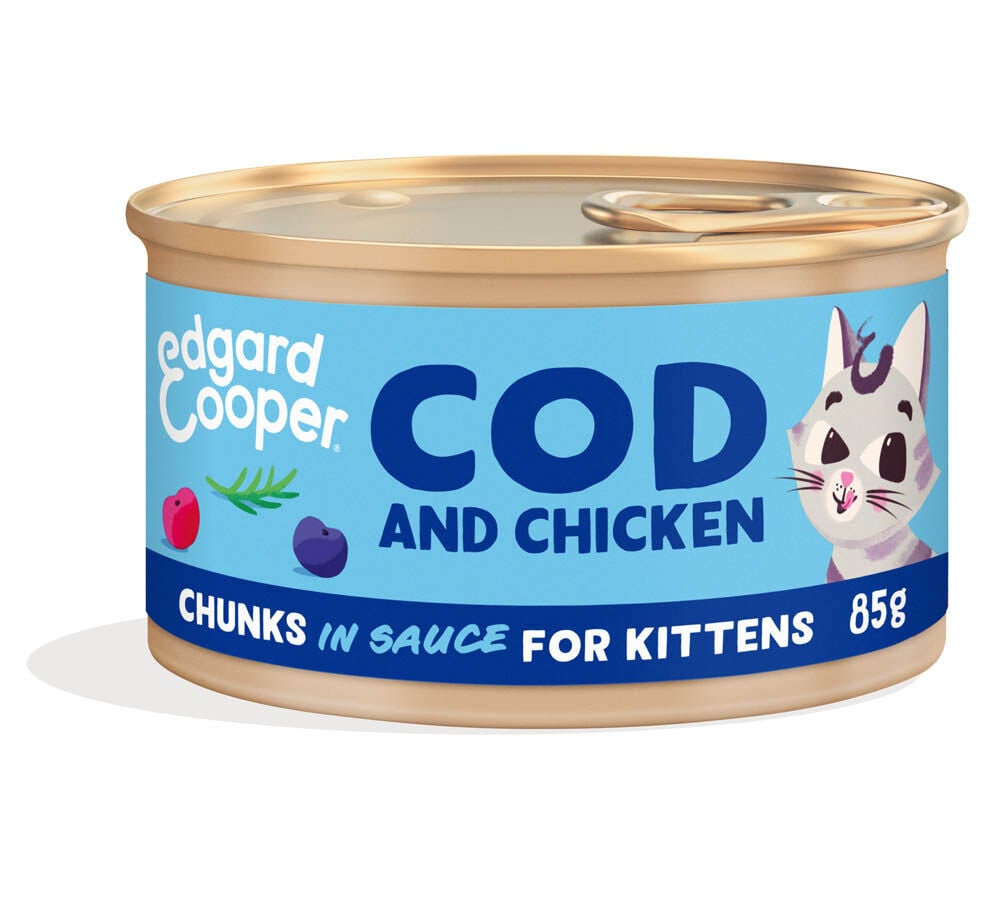 Edgard & Cooper Stukjes in saus - Kattenvoer - 85 Gram - kip, kabeljauw