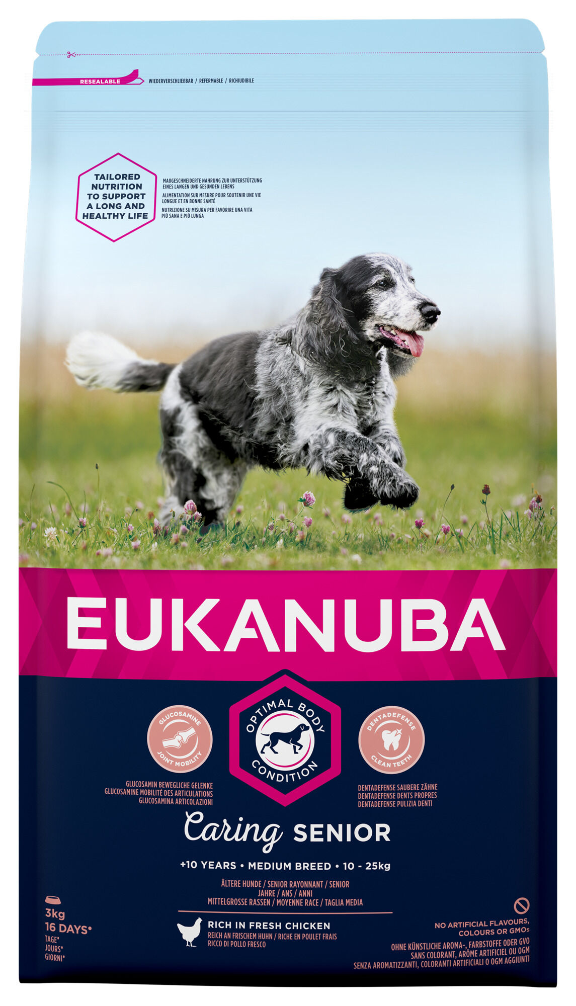 Eukanuba Caring Senior Medium Breed - Hondenvoer - 3 Kilogram - kip Eukanuba Caring Senior Medium Breed - Hondenvoer - 3 Kilogram - kip