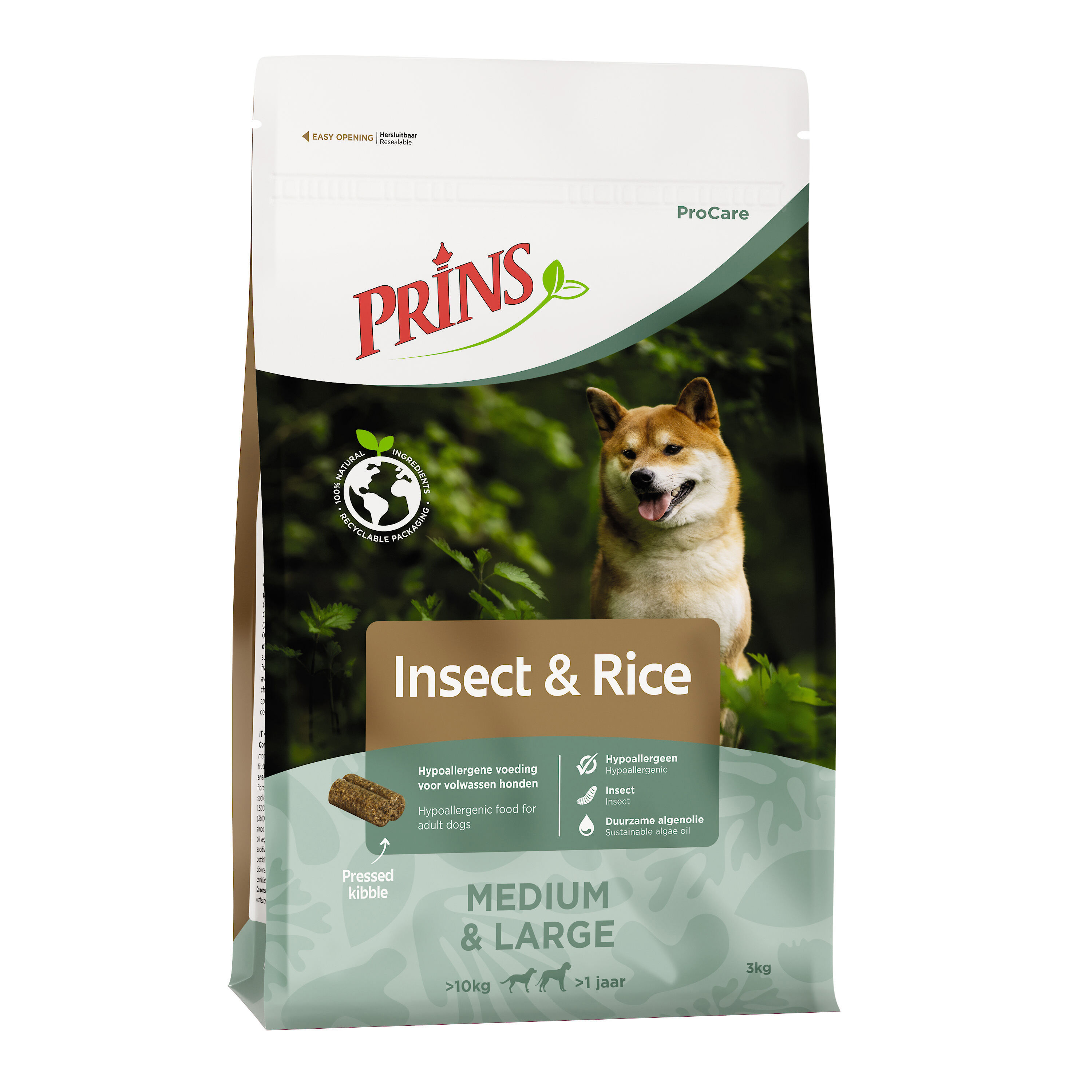 Prins Procare Medium - Large Geperste brok - Hondenvoer - 20 Kilogram - insecten Prins Procare Medium - Large Geperste brok - Hondenvoer - 20 Kilogram - insecten